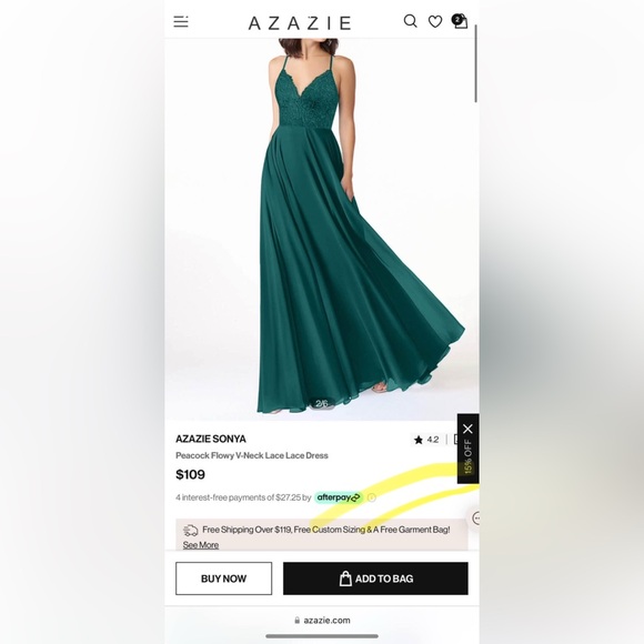 David's Bridal Teal Pleated Gown - Picture 1 of 6